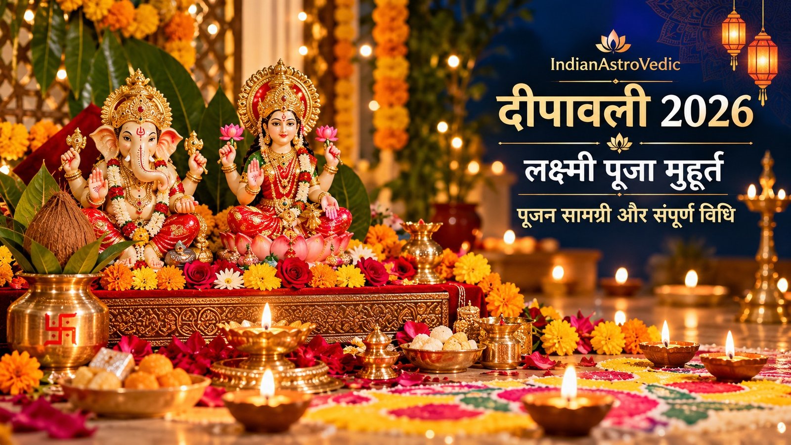 दीपावली 2026: लक्ष्मी पूजा मुहूर्त, सामग्री और संपूर्ण विधि